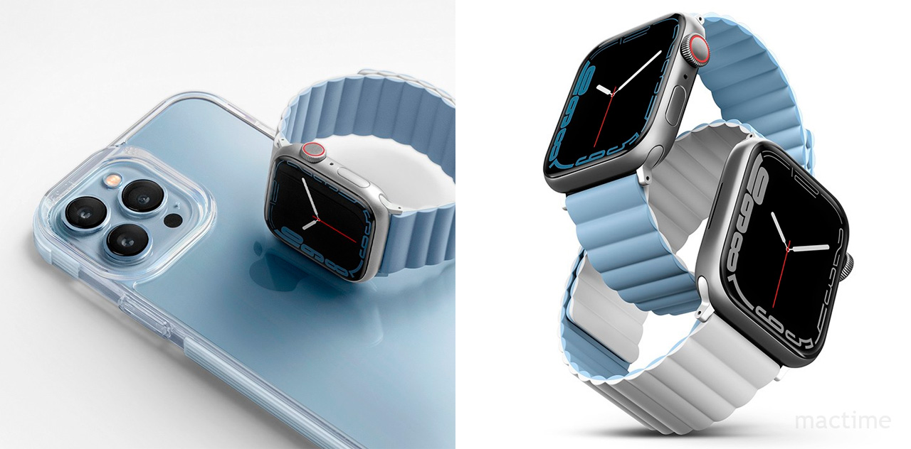 Ремешок Uniq Revix для Apple Watch 49/45/44/42 mm белый/арктический синий